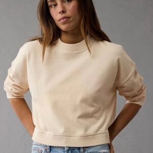 American Eagle Cropped Mock Neck Sweatshirt Small S